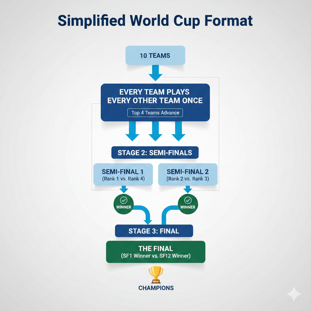 simplified world cup format flowchart image