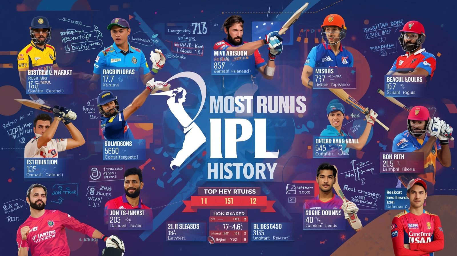 Players with highest runs in IPL history